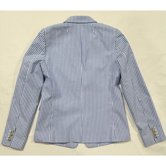 J Crew Women's Regent Blazer Blue and White Stripe Size 6 (092) - Picture 6 of 12